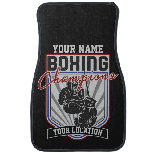 Personalized Boxing Champions Boxer Fitness Gym  Car Floor Mat