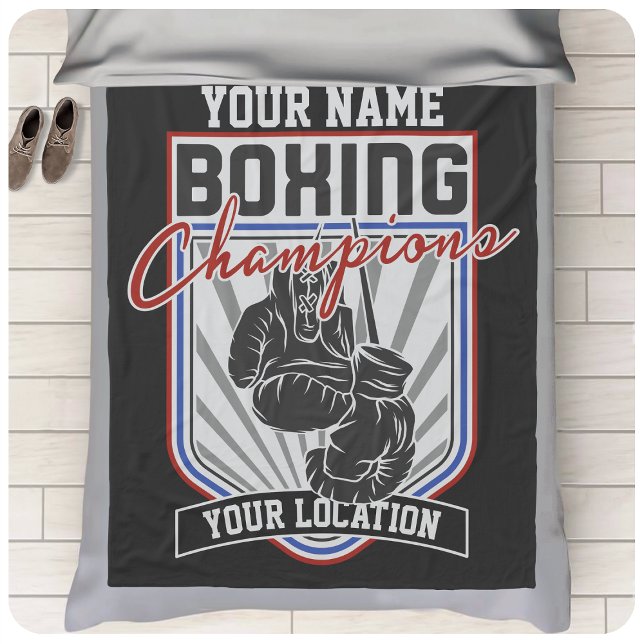 Personalized Boxing Champions Boxer Fitness Gym  Fleece Blanket (Creator Uploaded)