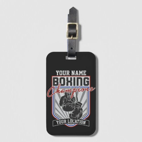 Personalized Boxing Champions Boxer Fitness Gym  Luggage Tag