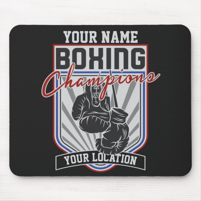Personalized Boxing Champions Boxer Fitness Gym  Mouse Pad (Front)