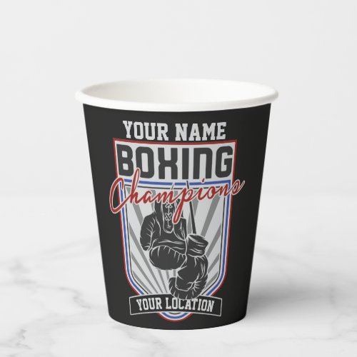 Personalized Boxing Champions Boxer Fitness Gym Paper Cups