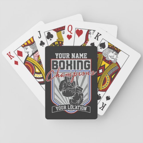 Personalized Boxing Champions Boxer Fitness Gym  Playing Cards