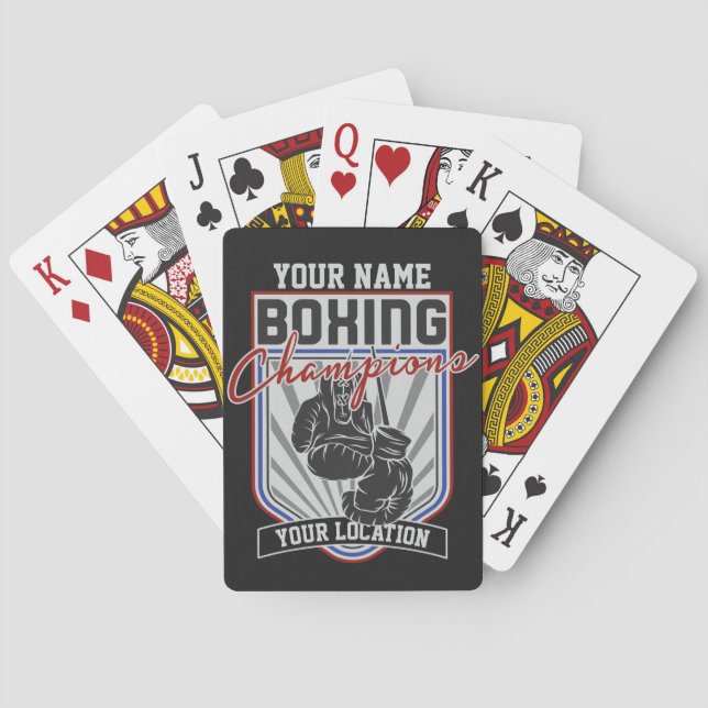 Personalized Boxing Champions Boxer Fitness Gym  Poker Cards (Back)