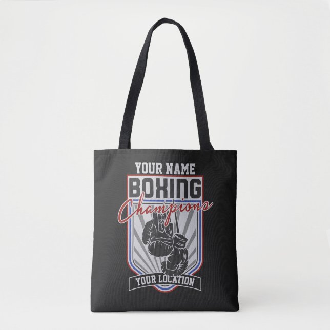 Personalized Boxing Champions Boxer Fitness Gym  Tote Bag (Front)