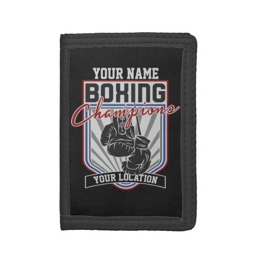 Personalized Boxing Champions Boxer Fitness Gym Trifold Wallet