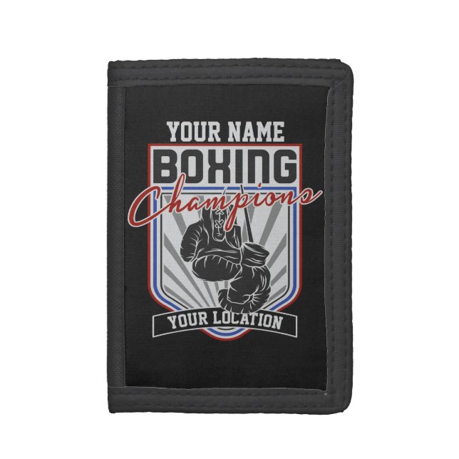 Personalized Boxing Champions Boxer Fitness Gym Trifold Wallet (Front Vertical)