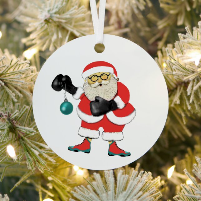 Personalized Boxing Christmas Collectible Metal Ornament (Insitu)