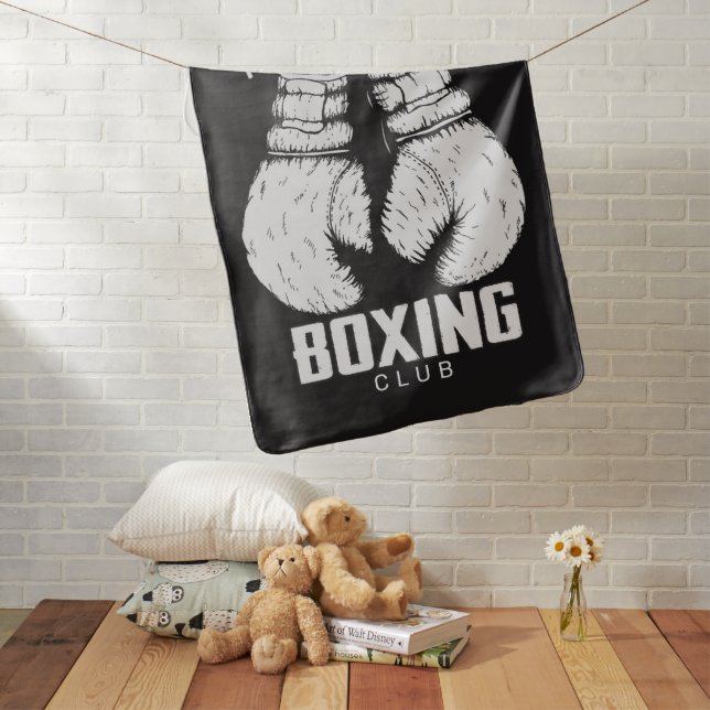 Personalized Boxing Club Boxer Gym Fighter Gloves Baby Blanket (In Situ)