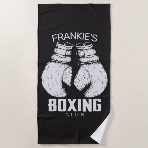 Personalized Boxing Club Boxer Gym Fighter Gloves Beach Towel