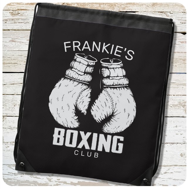 Personalized Boxing Club Boxer Gym Fighter Gloves Drawstring Bag (Creator Uploaded)