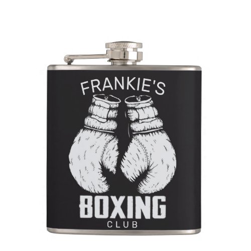 Personalized Boxing Club Boxer Gym Fighter Gloves Flask