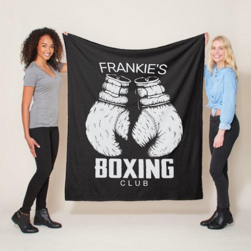 Personalized Boxing Club Boxer Gym Fighter Gloves Fleece Blanket