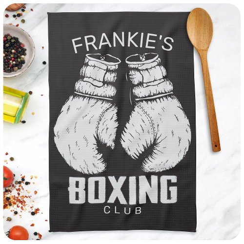 Personalized Boxing Club Boxer Gym Fighter Gloves Kitchen Towel