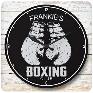 Personalized Boxing Club Boxer Gym Fighter Gloves Large Clock