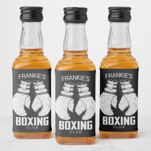 Personalized Boxing Club Boxer Gym Fighter Gloves Liquor Bottle Label