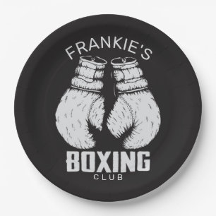 Personalized Boxing Club Boxer Gym Fighter Gloves Paper Plates