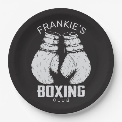 Personalized Boxing Club Boxer Gym Fighter Gloves Paper Plates