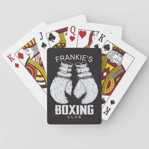 Personalized Boxing Club Boxer Gym Fighter Gloves Playing Cards