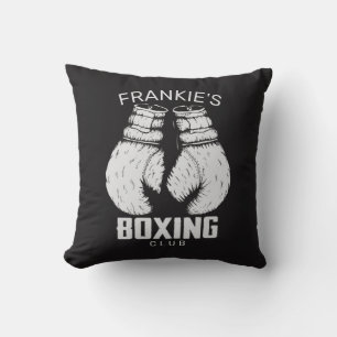 Personalized Boxing Club Boxer Gym Fighter Gloves Throw Pillow