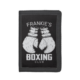 Personalized Boxing Club Boxer Gym Fighter Gloves Trifold Wallet