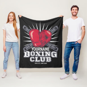 Personalized Boxing Gloves Fighter Champion Boxer Fleece Blanket