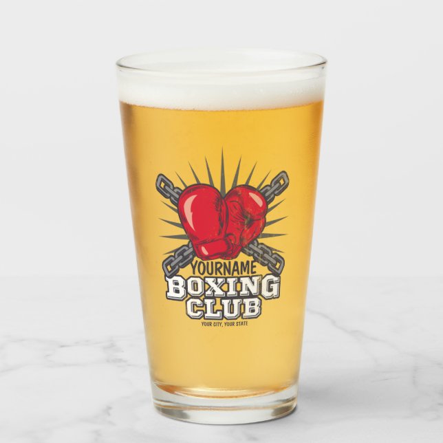 Personalized Boxing Gloves Fighter Champion Boxer  Glass (Front Filled)