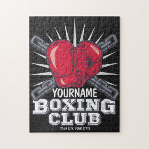 Personalized Boxing Gloves Fighter Champion Boxer Jigsaw Puzzle