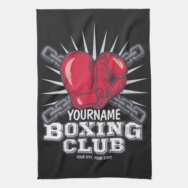 Personalized Boxing Gloves Fighter Champion Boxer  Kitchen Towel (Vertical)