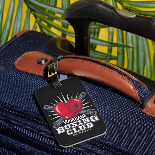 Personalized Boxing Gloves Fighter Champion Boxer Luggage Tag (Front Insitu 1)
