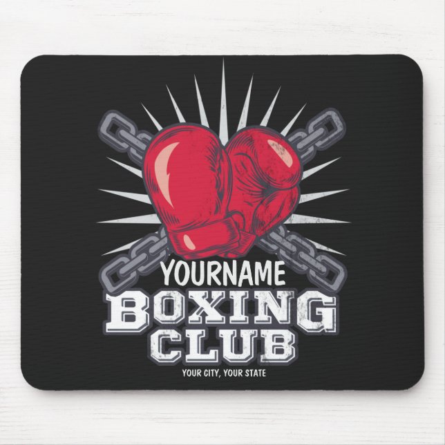 Personalized Boxing Gloves Fighter Champion Boxer  Mouse Pad (Front)
