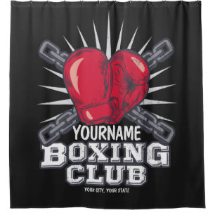 Personalized Boxing Gloves Fighter Champion Boxer Shower Curtain