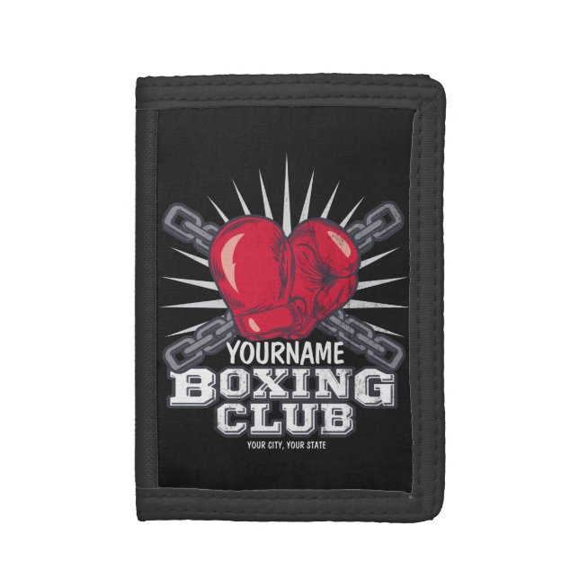 Personalized Boxing Gloves Fighter Champion Boxer  Trifold Wallet (Front Vertical)