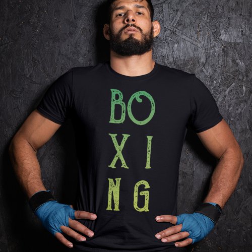 Personalized Boxing Green Fade Black T_Shirt