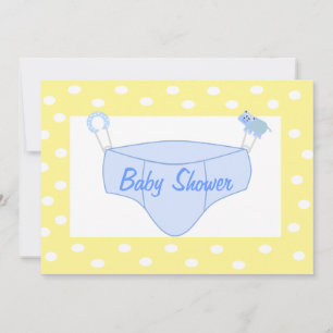 Personalized Boy Baby Shower Invitation - Diaper