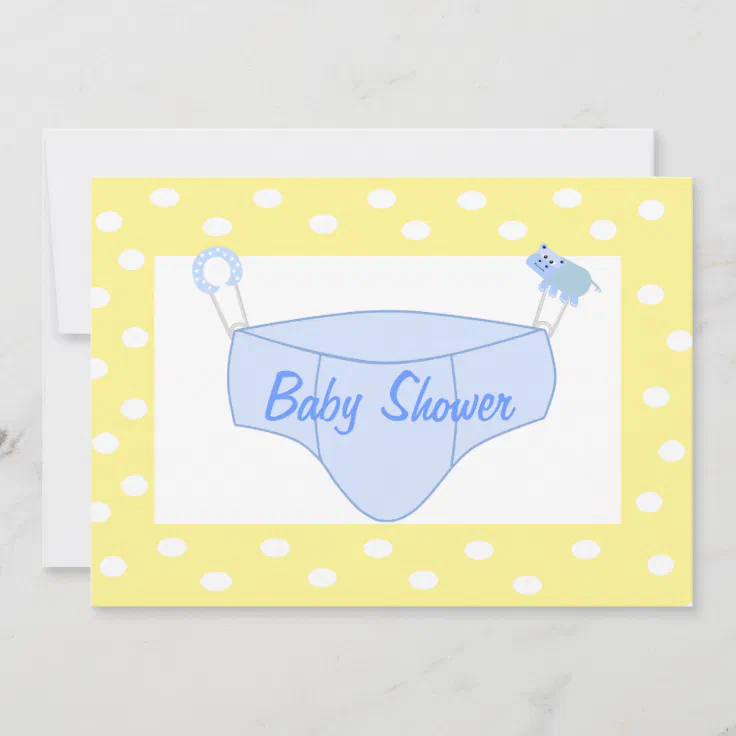 Personalized Boy Baby Shower Invitation Diaper Zazzle