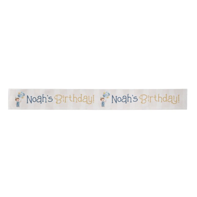 Personalized Boy Birthday Party  Satin Ribbon (Front)