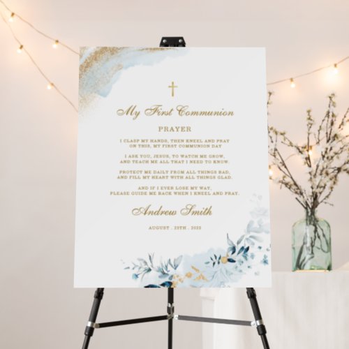 Personalized Boy Communion Prayer Print Foam Board