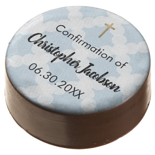 Personalized Boy Confirmation Blue Gold  Chocolate Covered Oreo