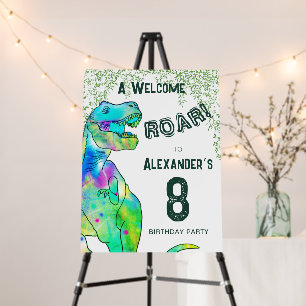 Personalized Boy Dinosaur Birthday Party Welcome Foam Board