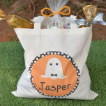 Personalized Boy Ghost Halloween Tote at Zazzle