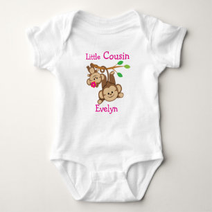 Personalized Boy, Girl Monkeys Little Cousin Baby Bodysuit