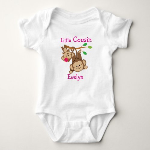 Personalized Boy Girl Monkeys Little Cousin Baby Bodysuit