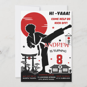 Personalized Boy karate Birthday Invitation