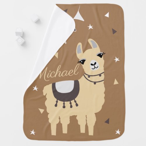 Personalized Boy Llama Blanket