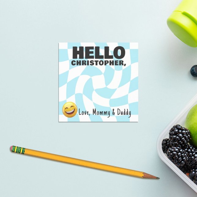 Personalized Boy Lunch Box Note Retro Checkerboard (Creator Uploaded)