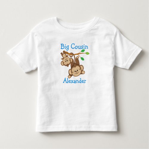 Personalized Boy Monkeys Big Cousin Toddler T_shirt