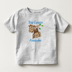 Personalized Boy Monkeys Big Cousin Toddler T-shirt