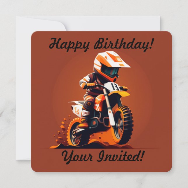 Personalized Boy Motocross Invitation (Front)