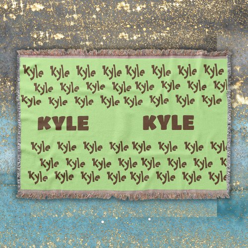 Personalized Boy Name in Brown   Throw Blanket