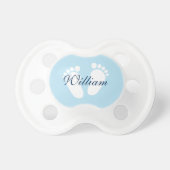 Personalized boy pacifier with baby footprints (Front)